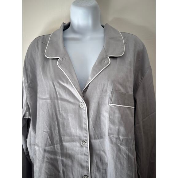NWT Natori 100% Cotton Sateen Gray Pajama Set XL - Picture 3 of 6